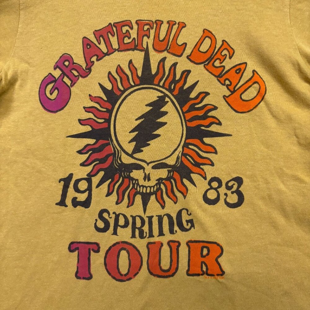 Grateful Dead 1983 Spring Tour yellow T-Shirt Size Medium - Picture 2 of 4